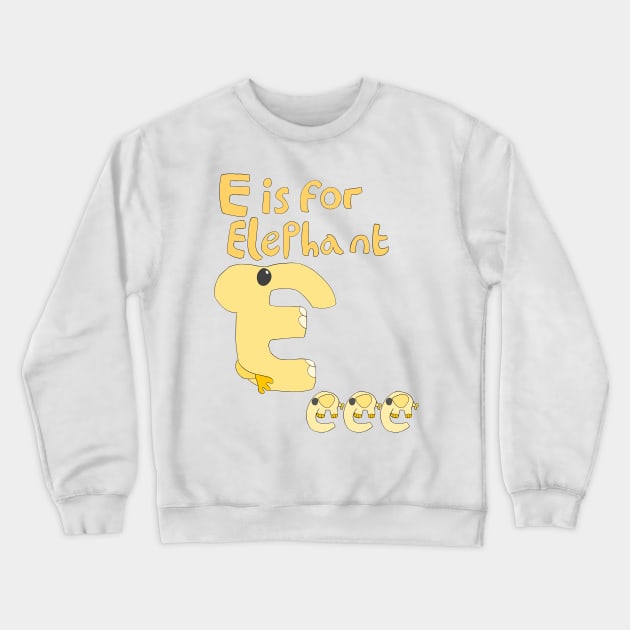 E is for Elephant Crewneck Sweatshirt by Spectrumsketch